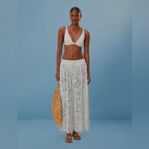 FARM RIO White Eyelet Maxi Skirt